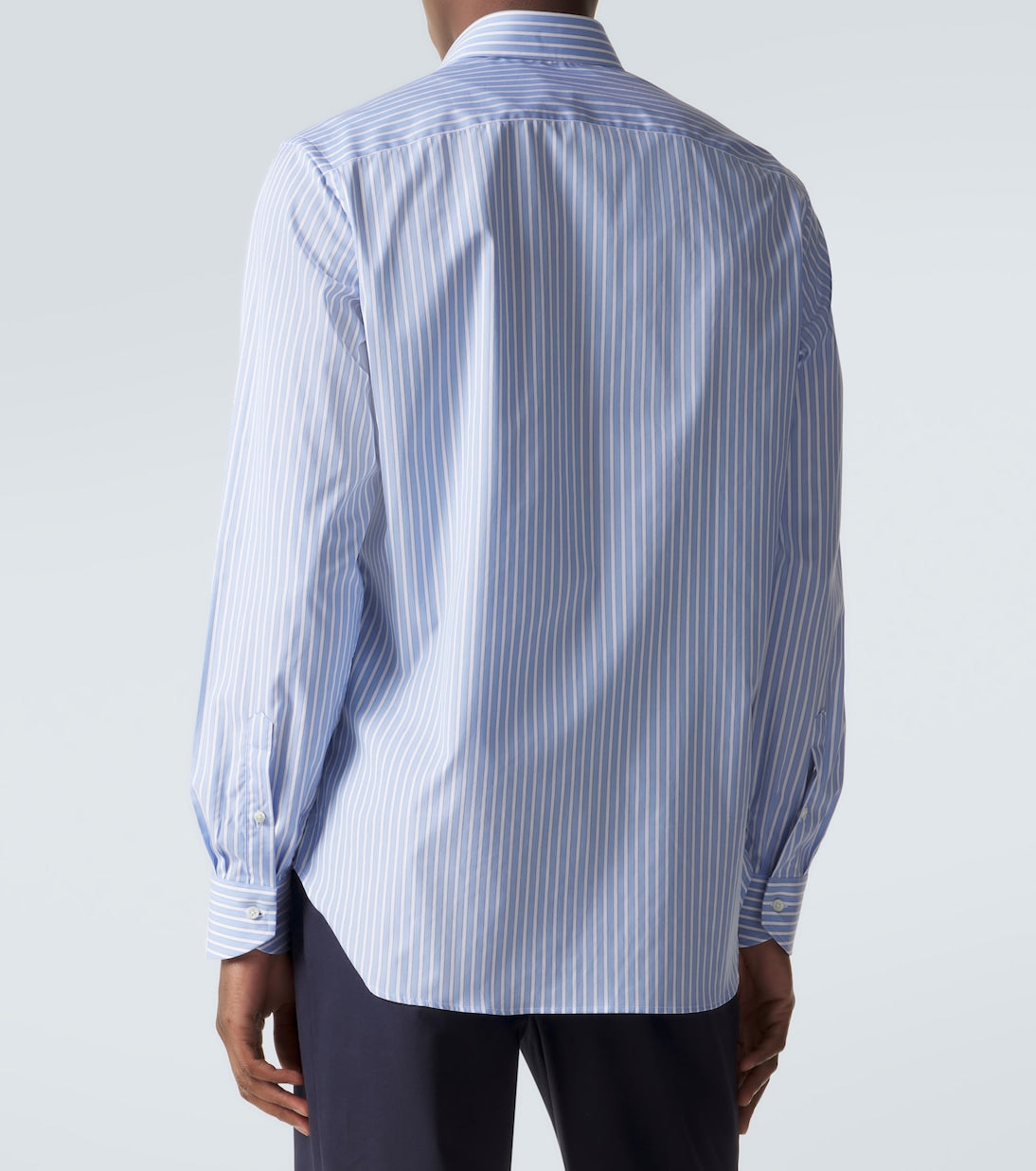 Canali - Striped cotton poplin shirt