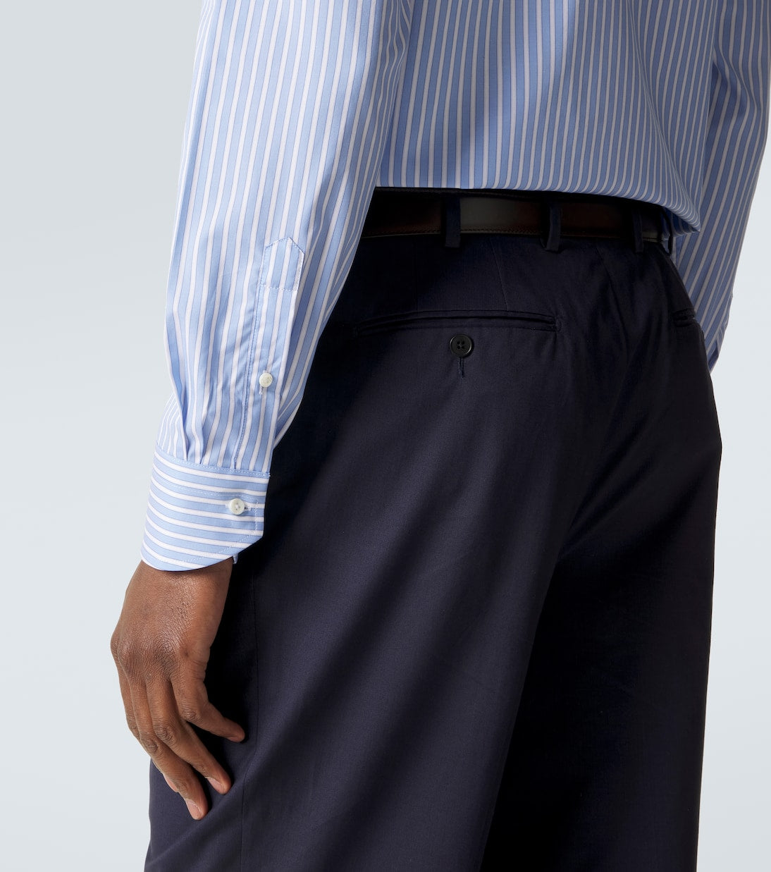 Canali - Striped cotton poplin shirt