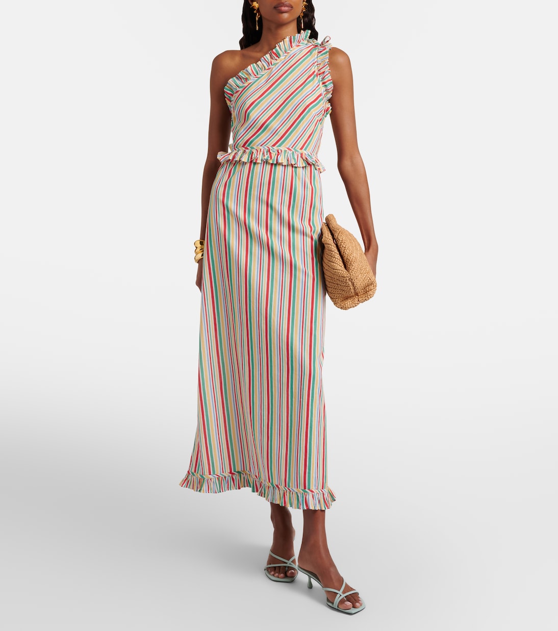 Rixo - Arabelle striped cotton midi dress