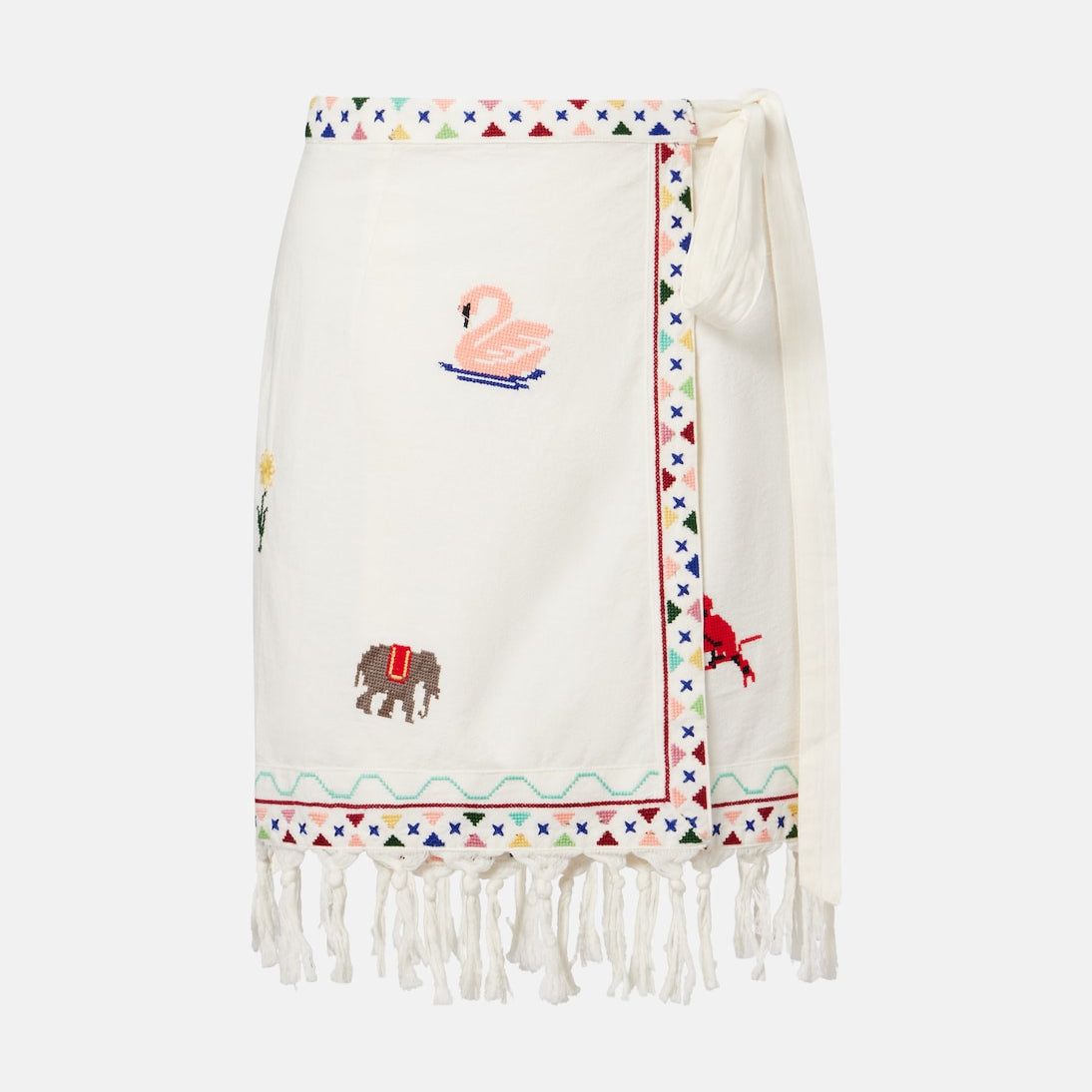 Rixo - Baela embroidered cotton miniskirt