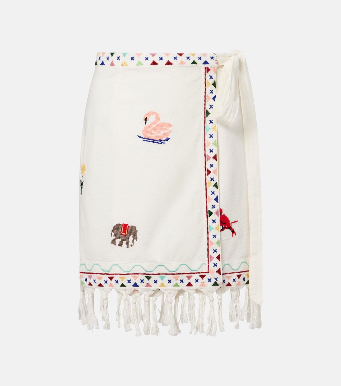 Rixo - Baela embroidered cotton miniskirt