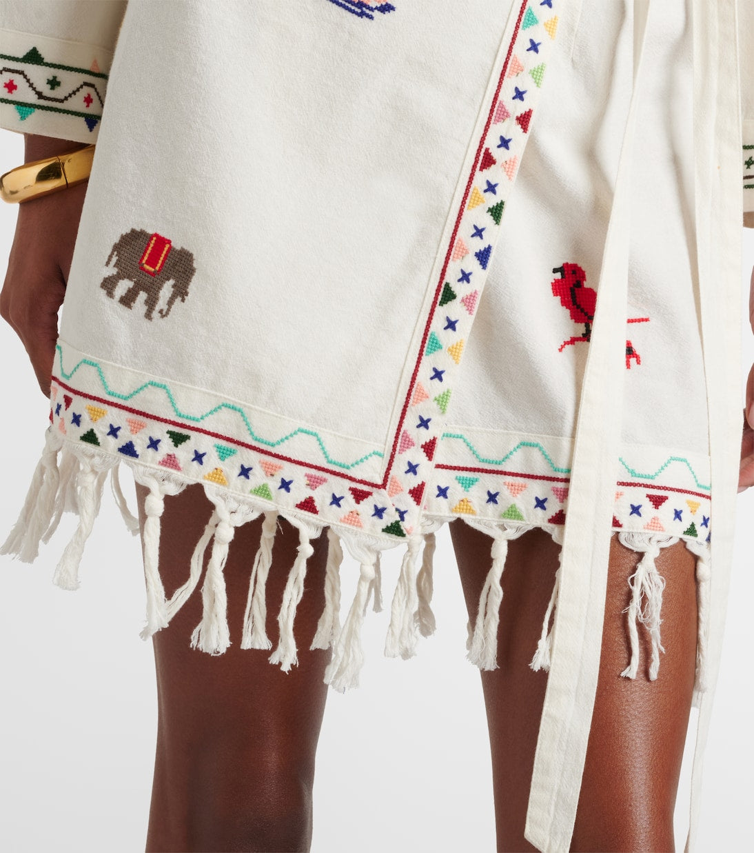 Rixo - Baela embroidered cotton miniskirt