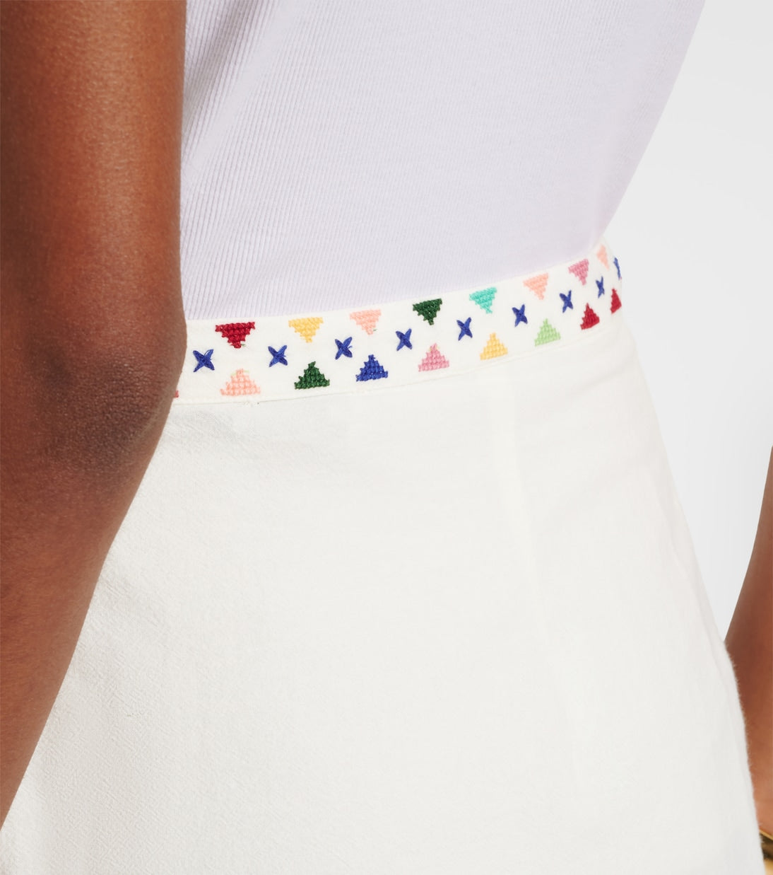 Rixo - Baela embroidered cotton miniskirt