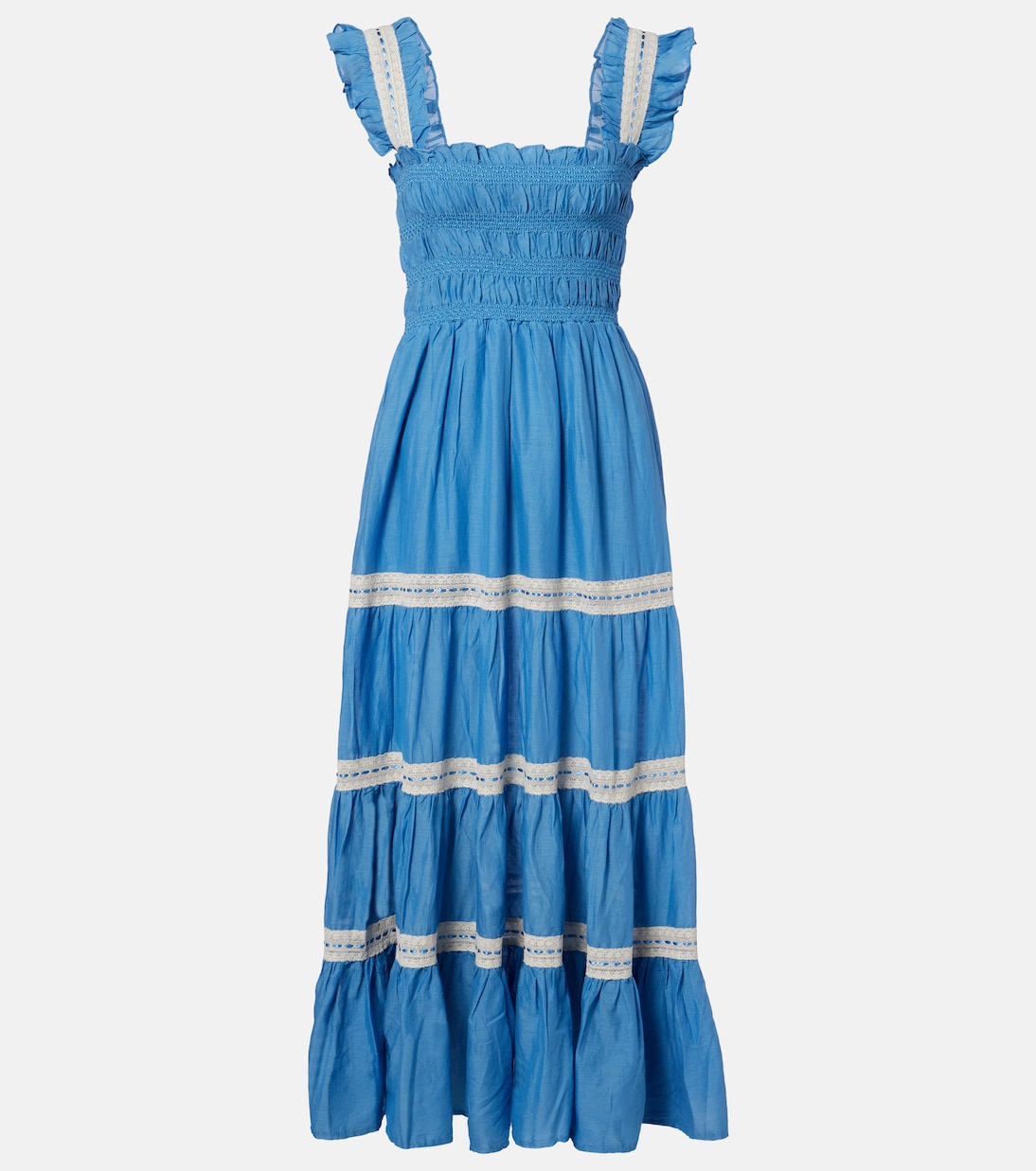 Rixo - Aubrie lace-trimmed cotton voile midi dress