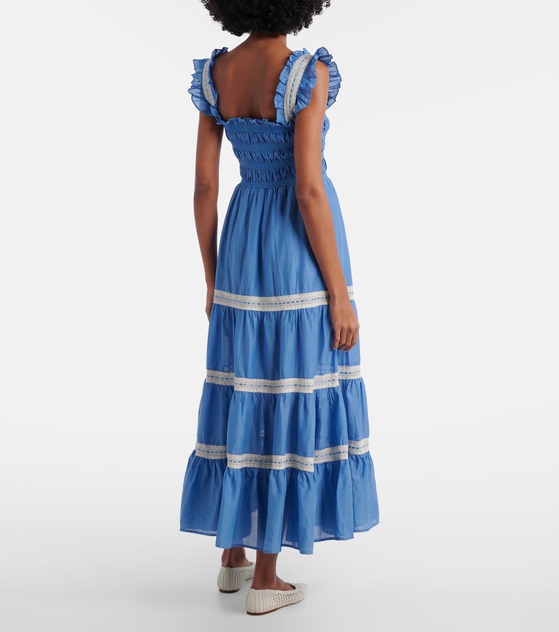 Rixo - Aubrie lace-trimmed cotton voile midi dress