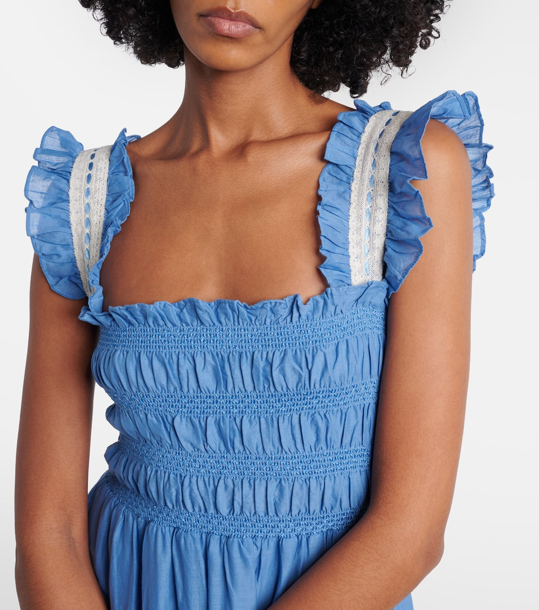 Rixo - Aubrie lace-trimmed cotton voile midi dress