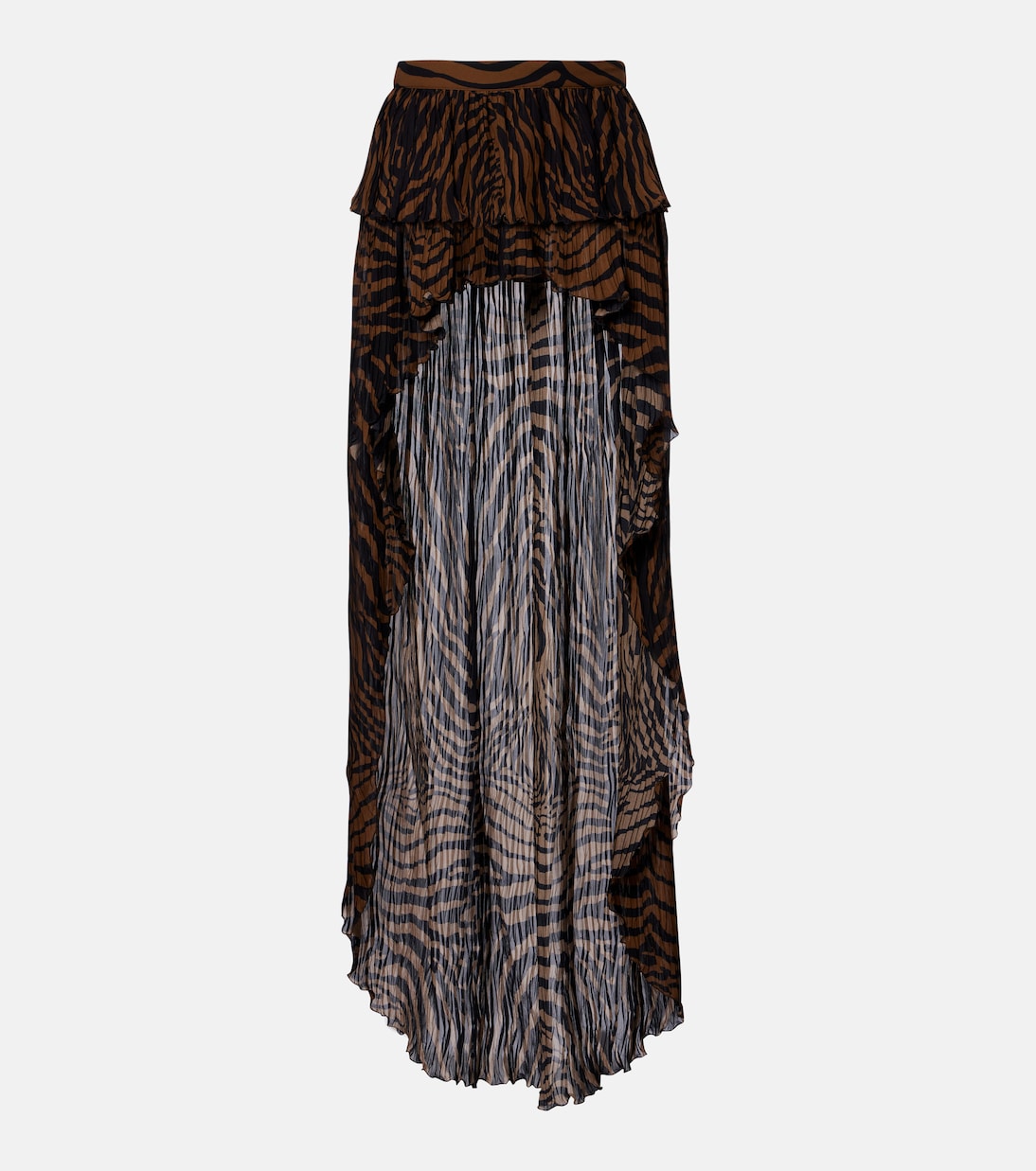 Blumarine - Asymmetric ruffled printed miniskirt
