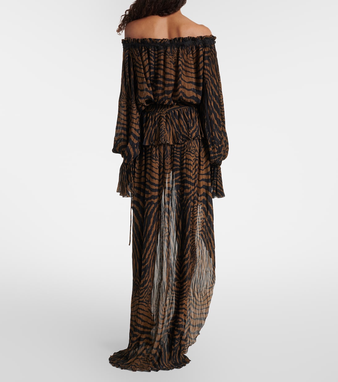 Blumarine - Asymmetric ruffled printed miniskirt