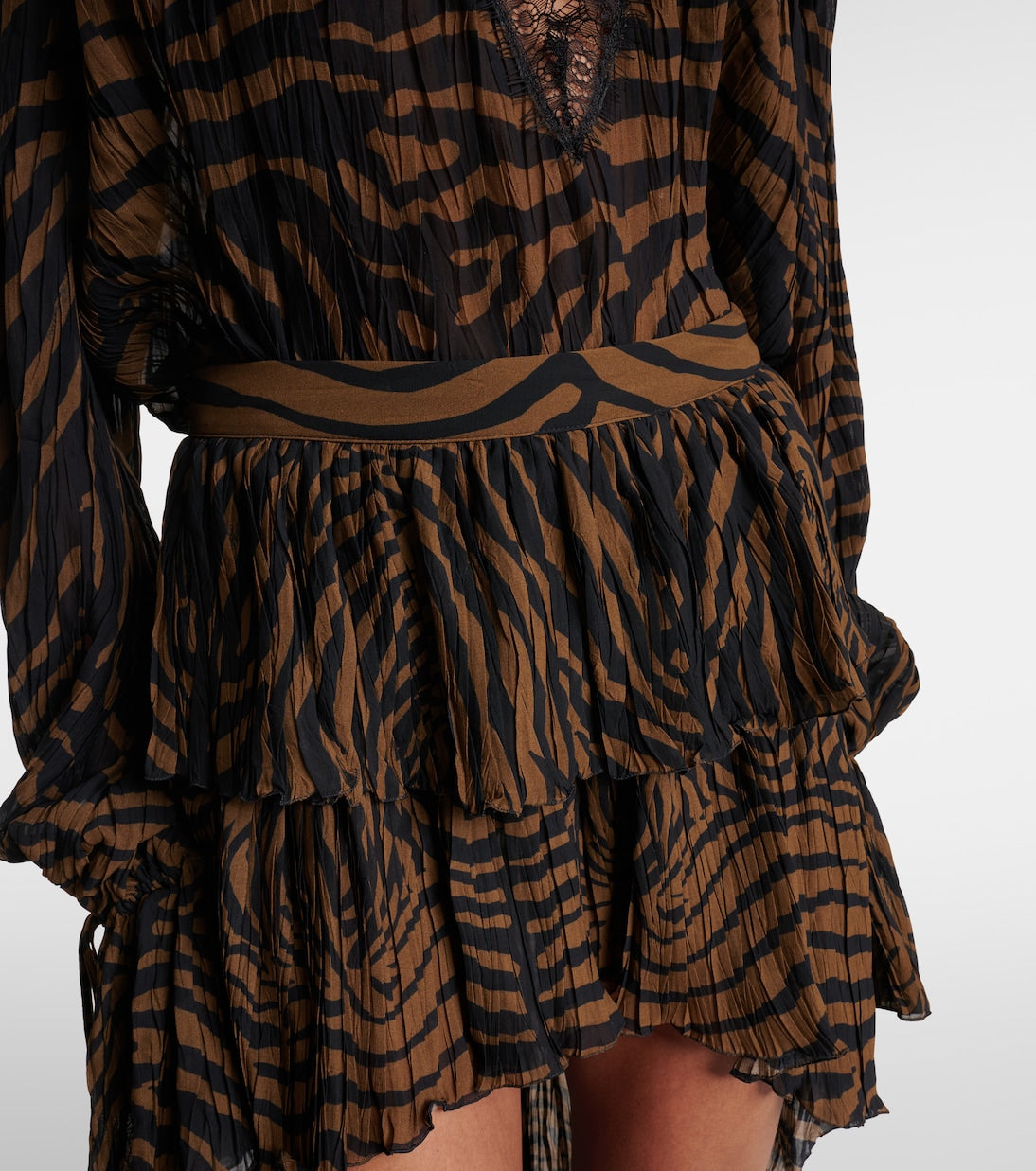 Blumarine - Asymmetric ruffled printed miniskirt