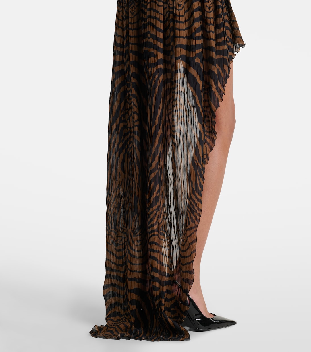 Blumarine - Asymmetric ruffled printed miniskirt