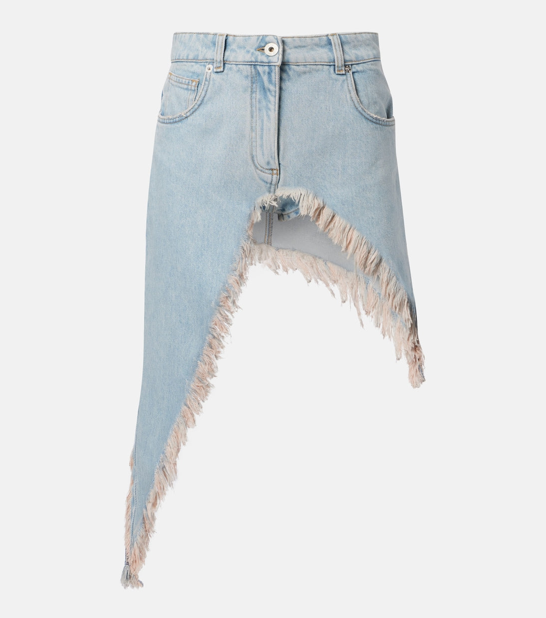 Blumarine - Asymmetric distressed denim miniskirt