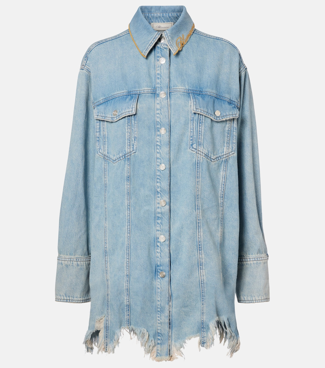 Blumarine - Embroidered denim overshirt