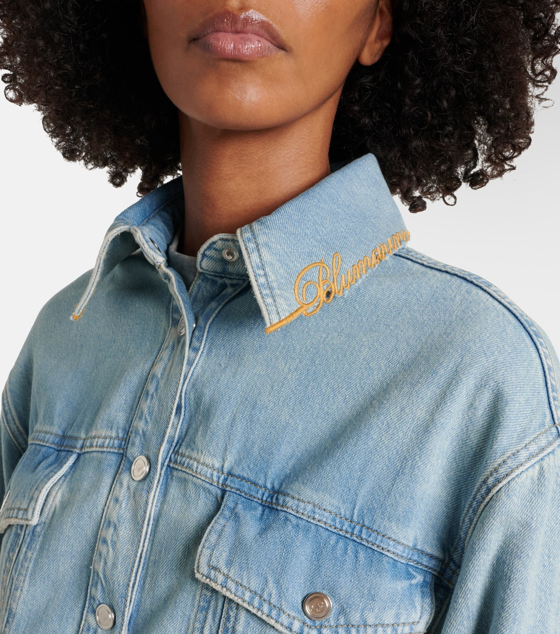 Blumarine - Embroidered denim overshirt