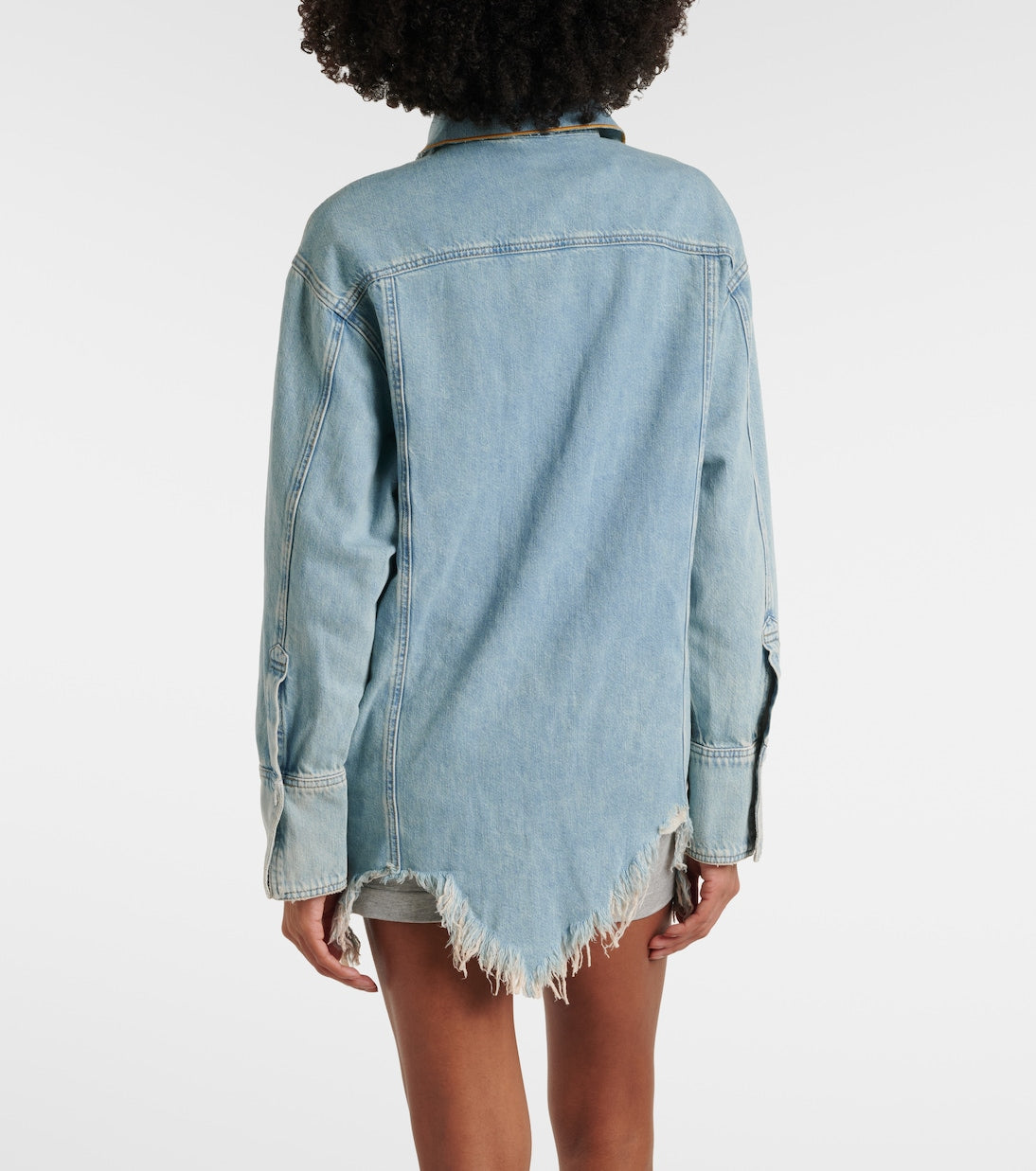 Blumarine - Embroidered denim overshirt