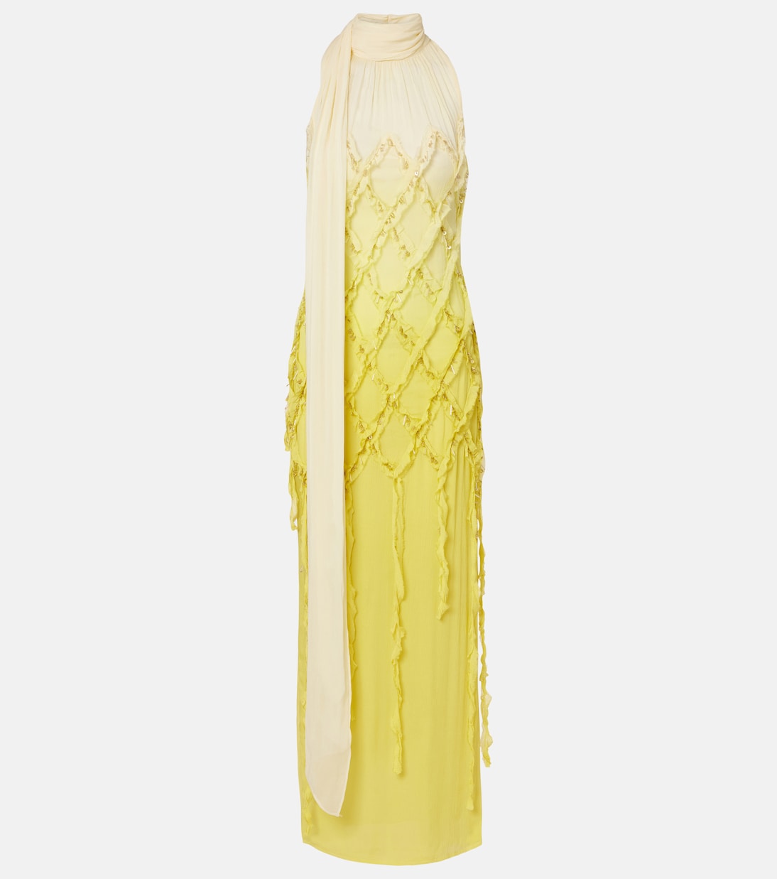 Blumarine - Embellished crepon maxi dress