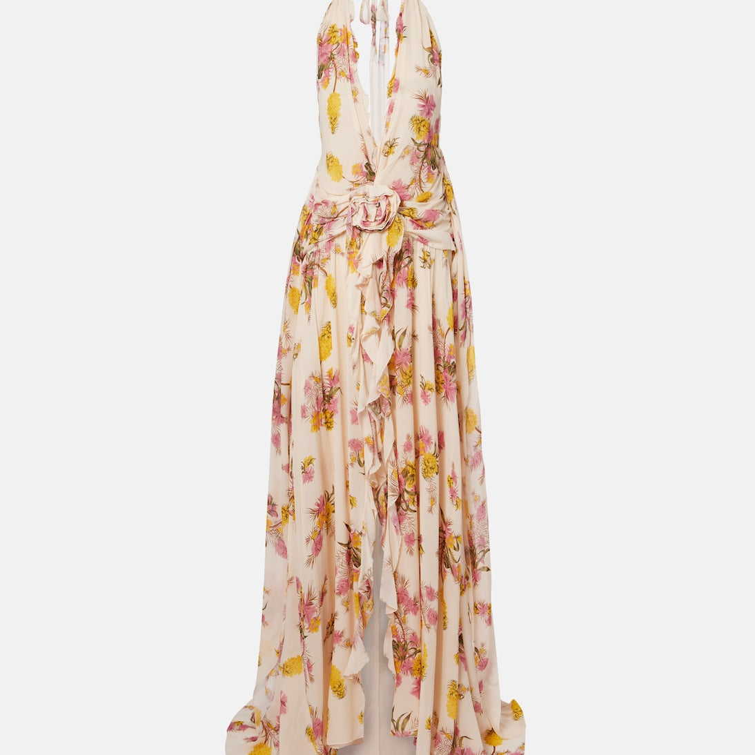 Blumarine - Floral ruffled georgette gown