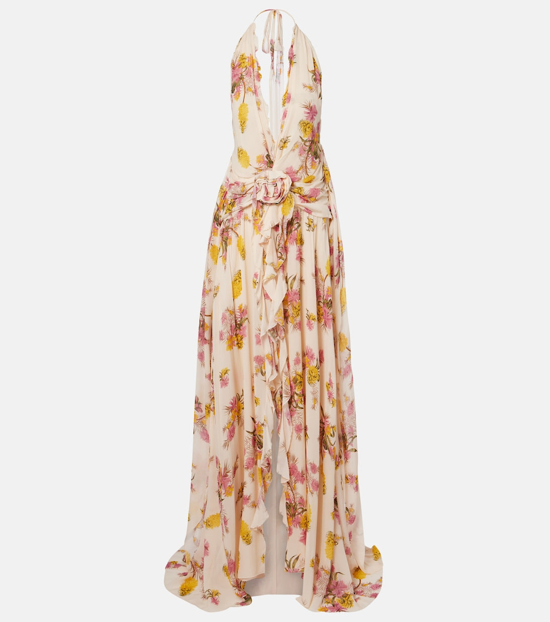 Blumarine - Floral ruffled georgette gown