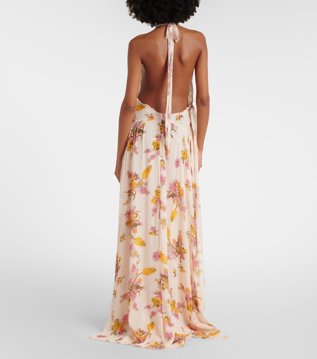 Blumarine - Floral ruffled georgette gown