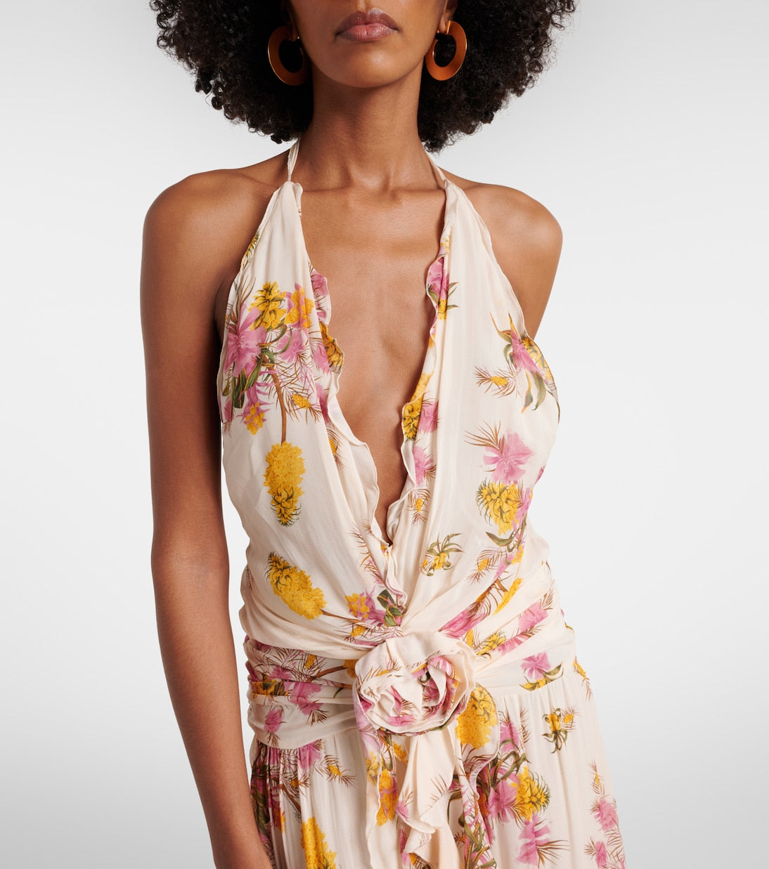 Blumarine - Floral ruffled georgette gown