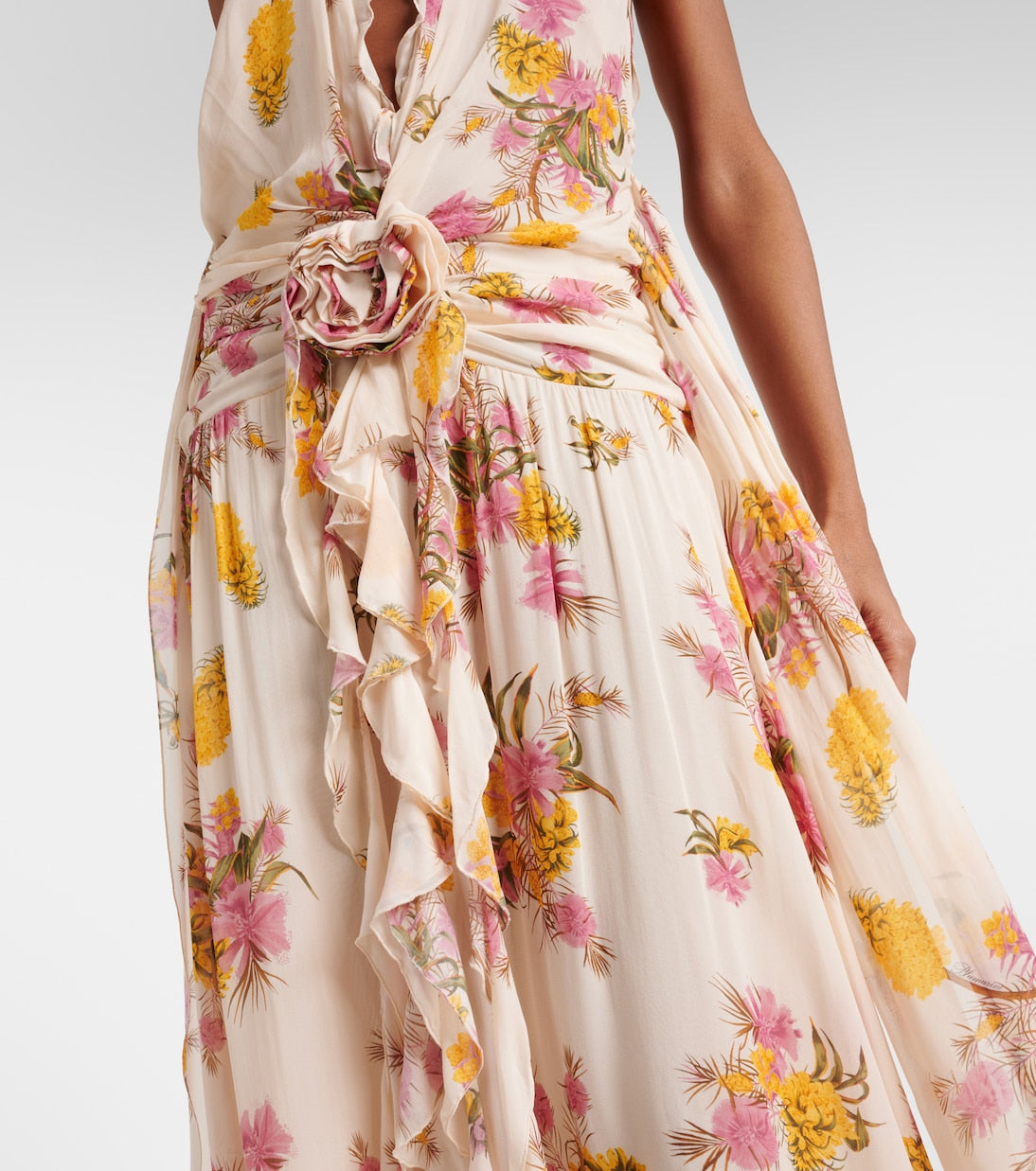 Blumarine - Floral ruffled georgette gown
