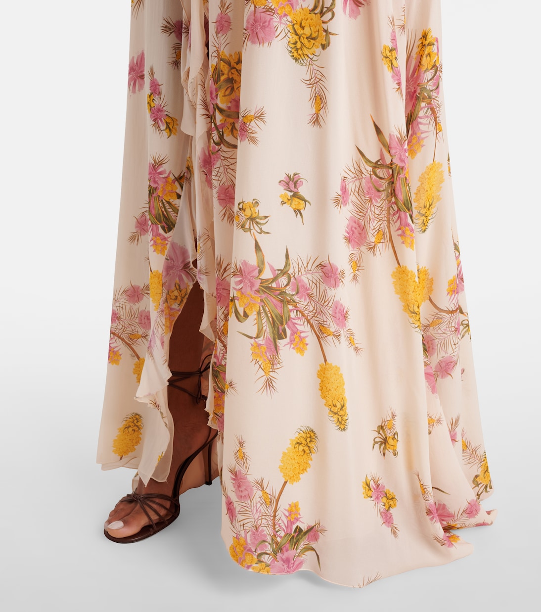 Blumarine - Floral ruffled georgette gown