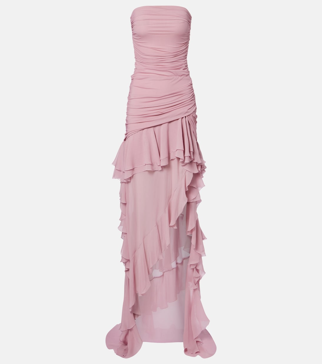 Blumarine - Asymmetric ruffled georgette gown