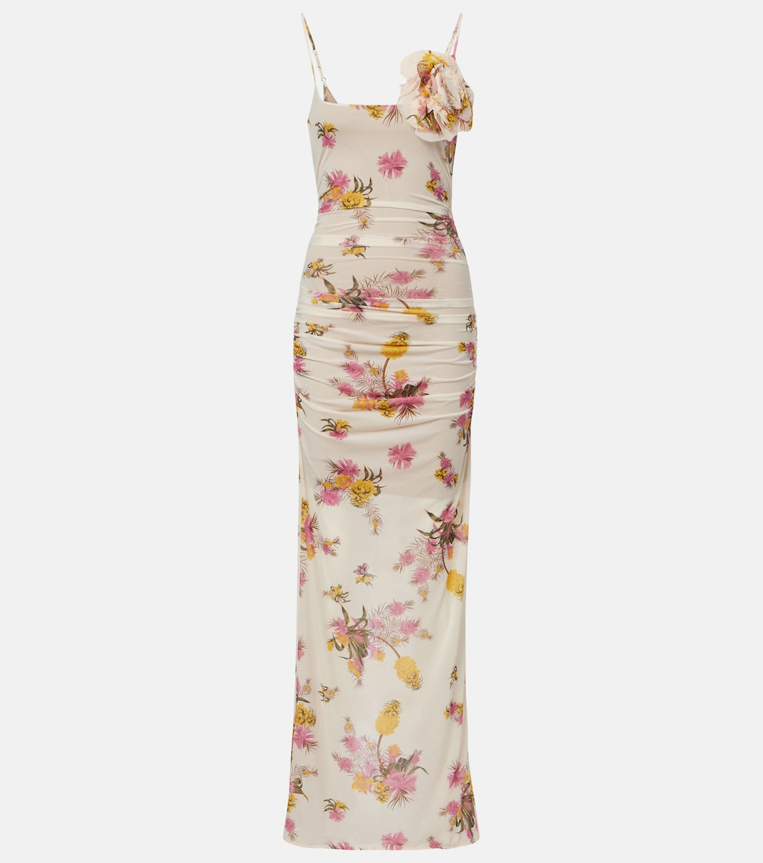 Blumarine - Floral-appliqué floral jersey maxi dress