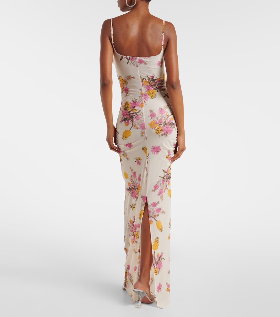 Blumarine - Floral-appliqué floral jersey maxi dress