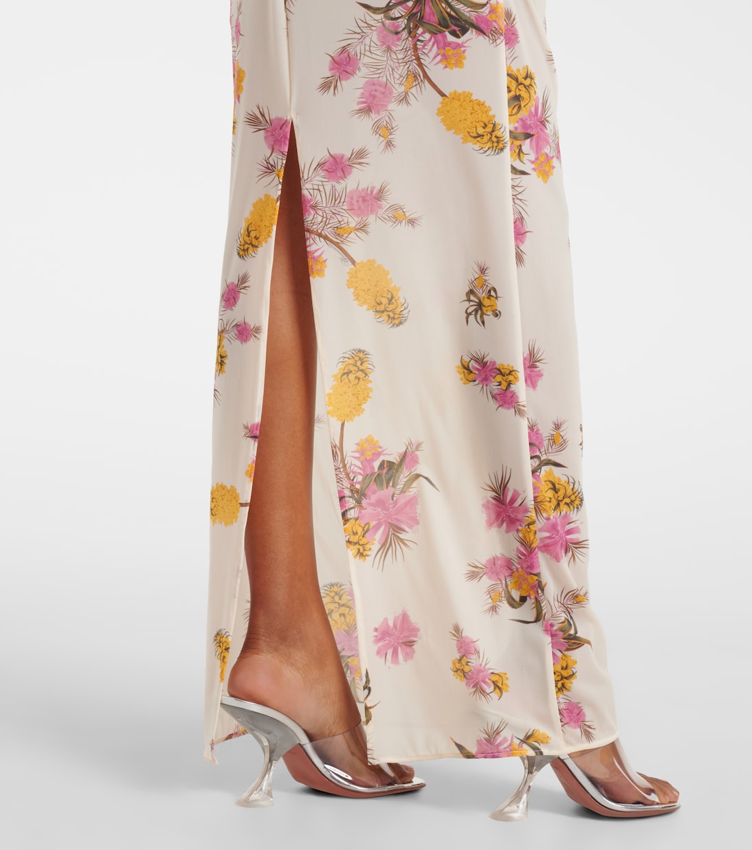 Blumarine - Floral-appliqué floral jersey maxi dress