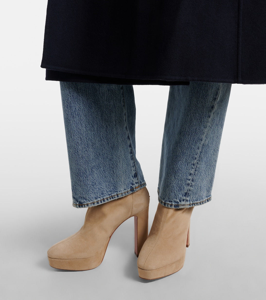 Aquazzura - Martine 110 suede platform ankle boots