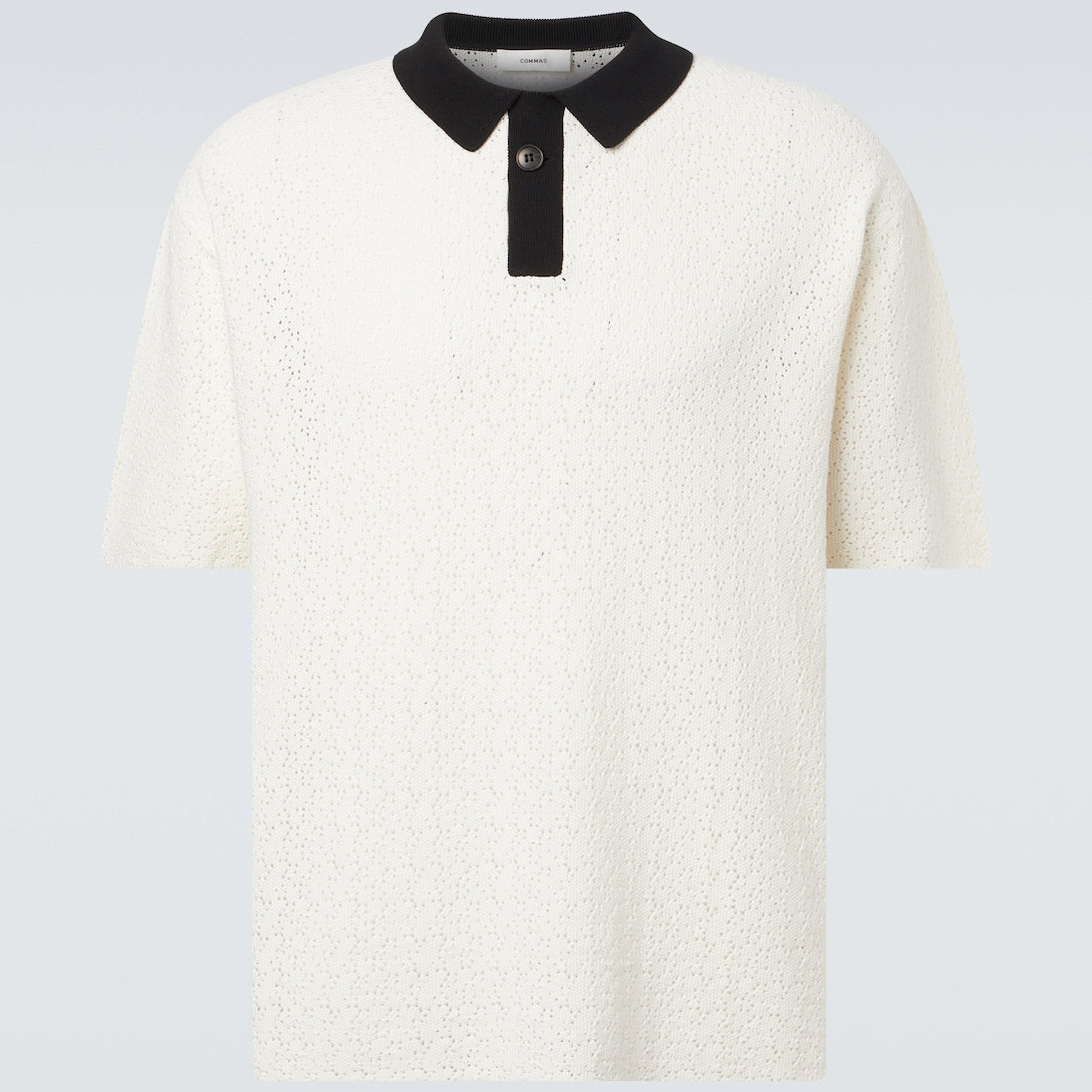 Commas - Crochet cotton-blend polo shirt