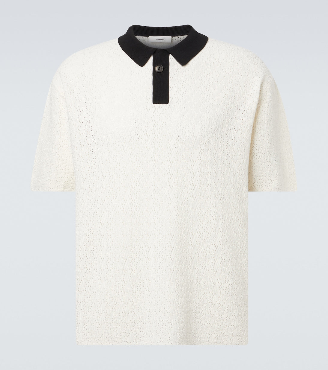Commas - Crochet cotton-blend polo shirt