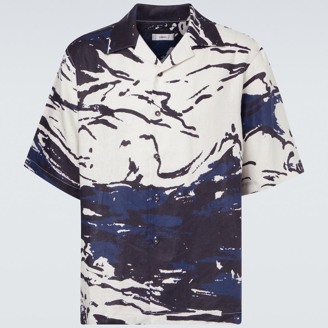 Commas - Printed linen bowling shirt