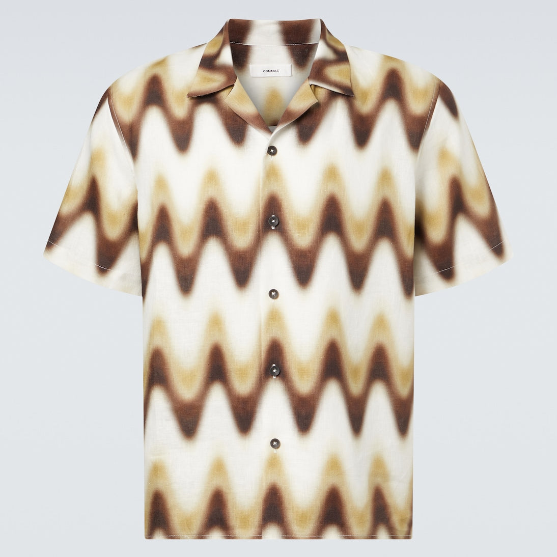 Commas - Printed linen bowling shirt