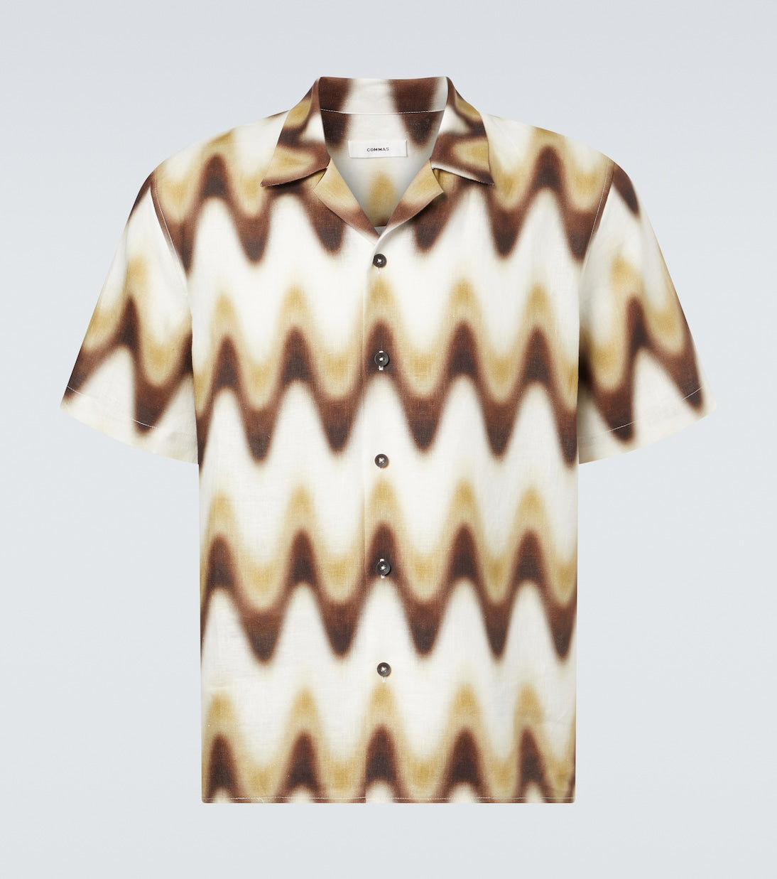 Commas - Printed linen bowling shirt