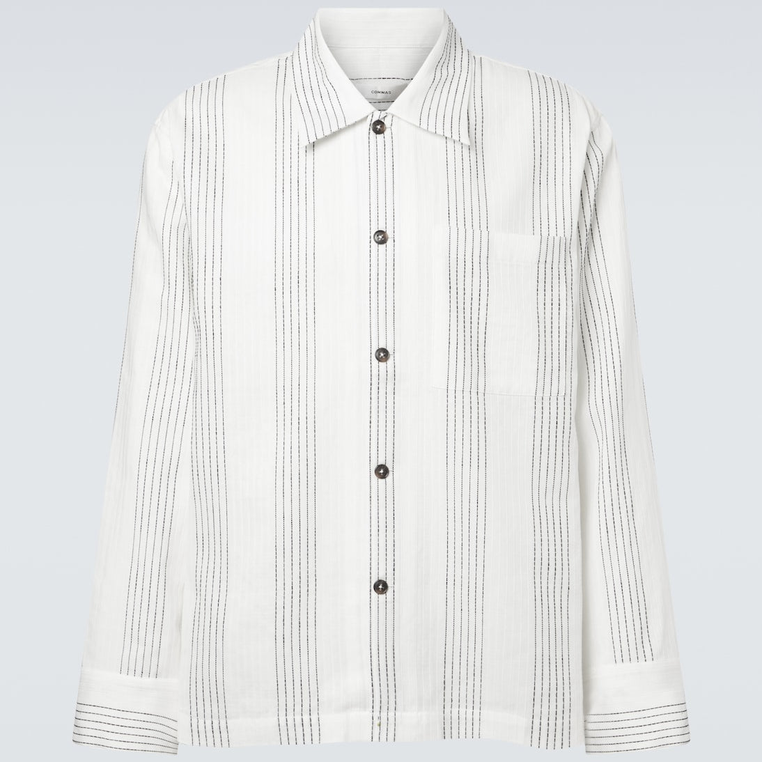Commas - Textured Striped cotton overshirt