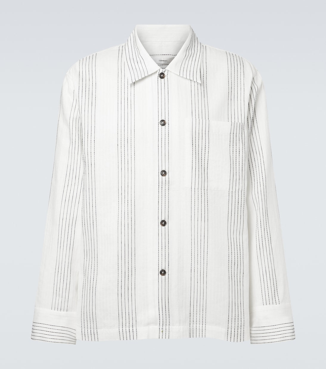 Commas - Textured Striped cotton overshirt