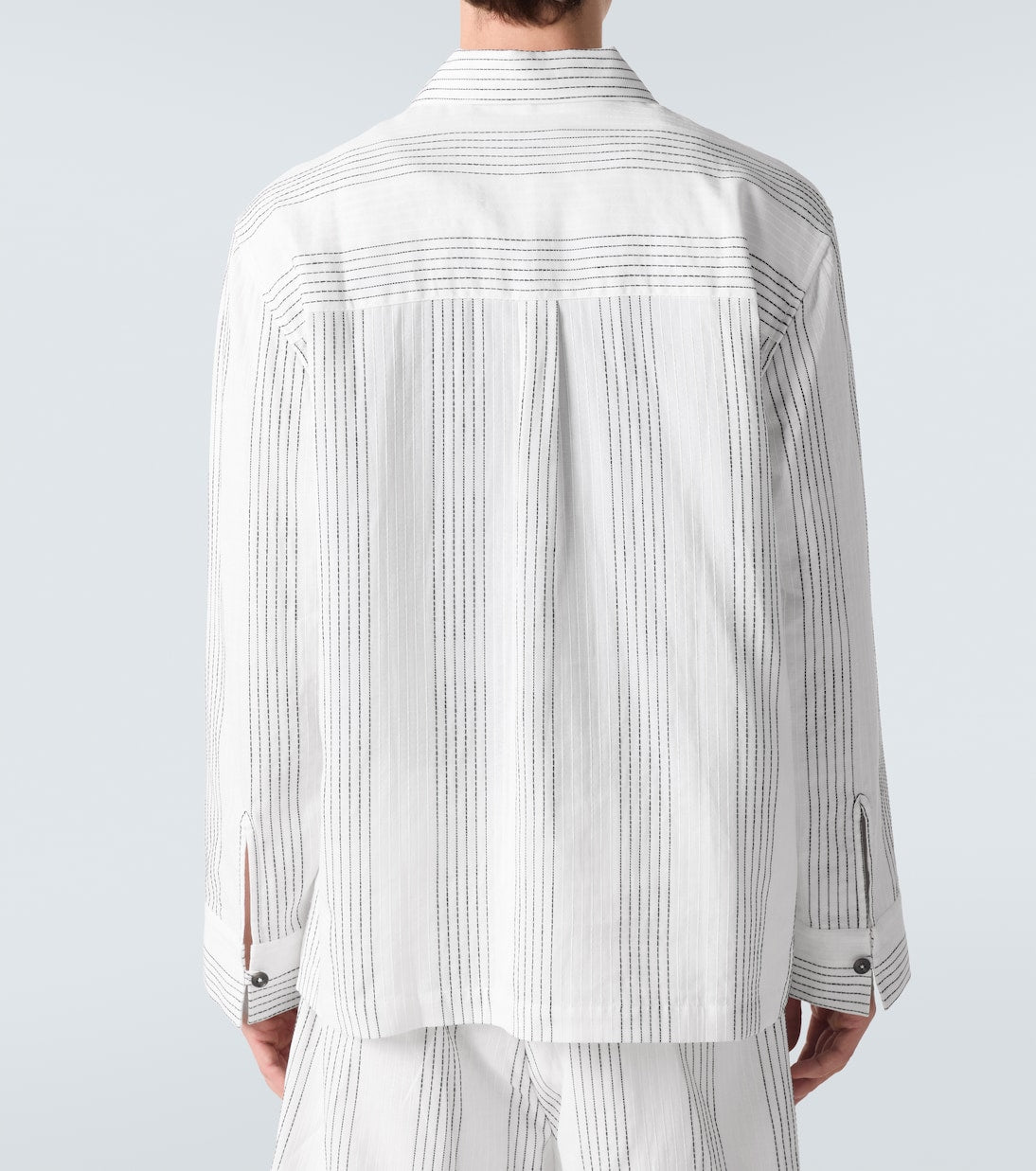Commas - Textured Striped cotton overshirt
