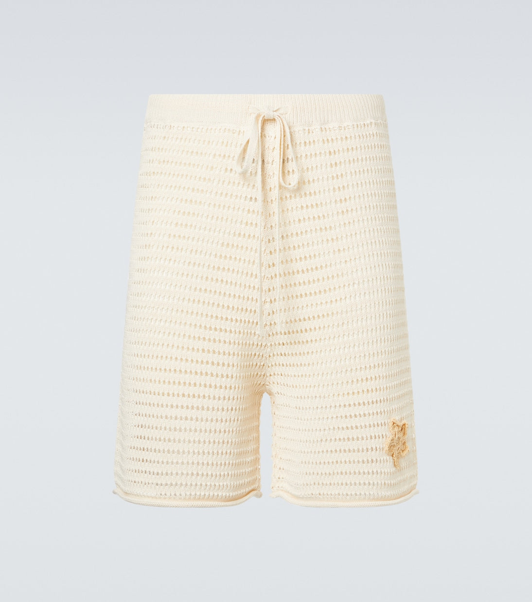 Commas - Crochet floral-appliqué open-knit Bermuda shorts