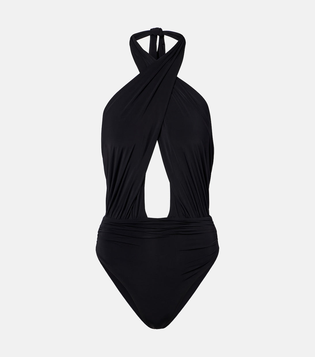 Balmain - Cutout draped swimsuit