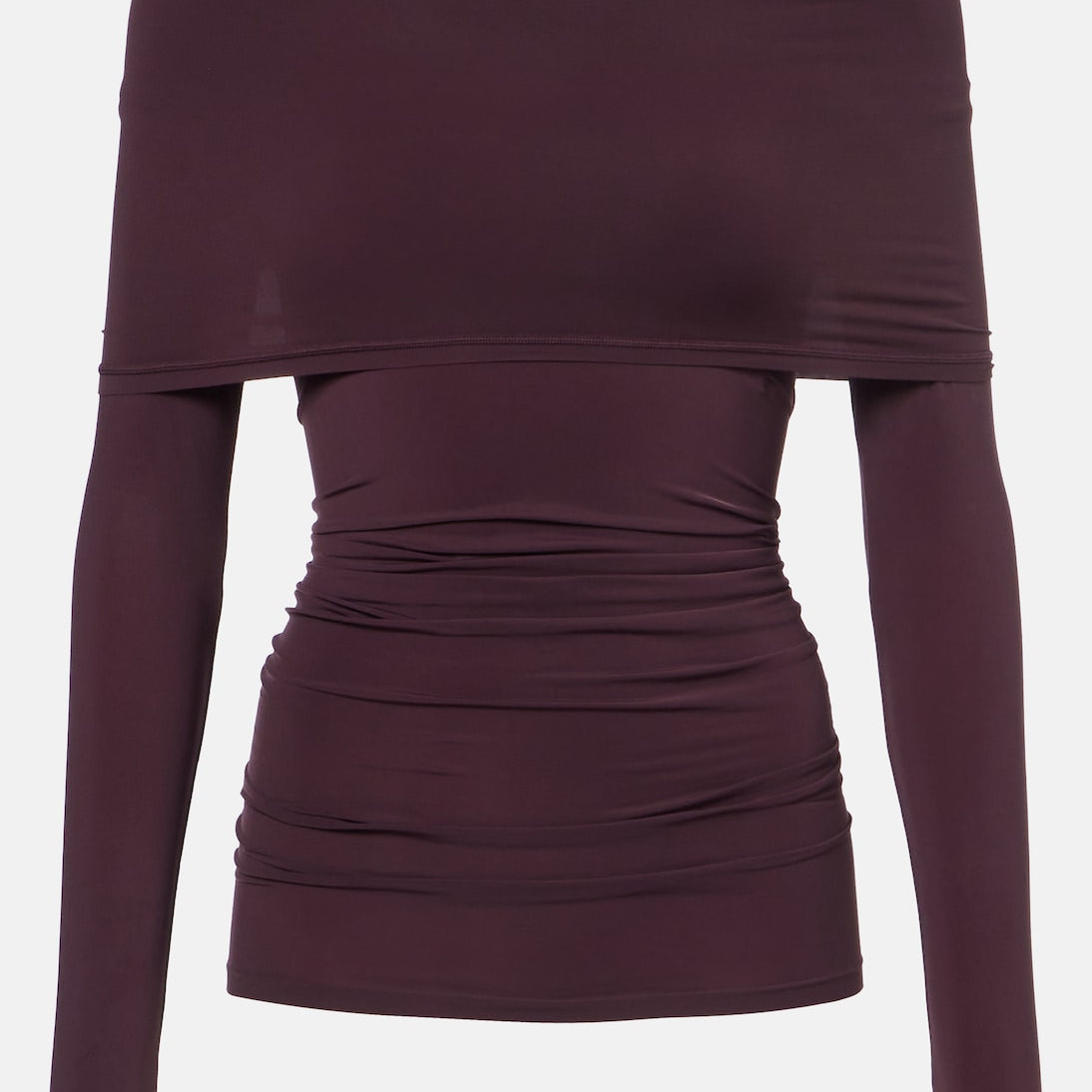 Wolford - Ruched semi-sheer off-shoulder top