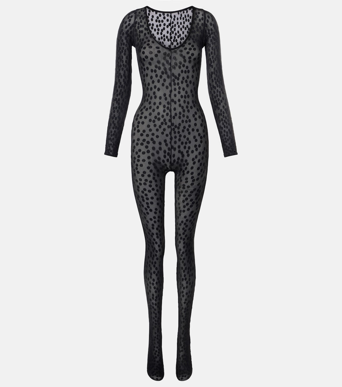 Wolford - Sweet Dots polka-dot sheer catsuit