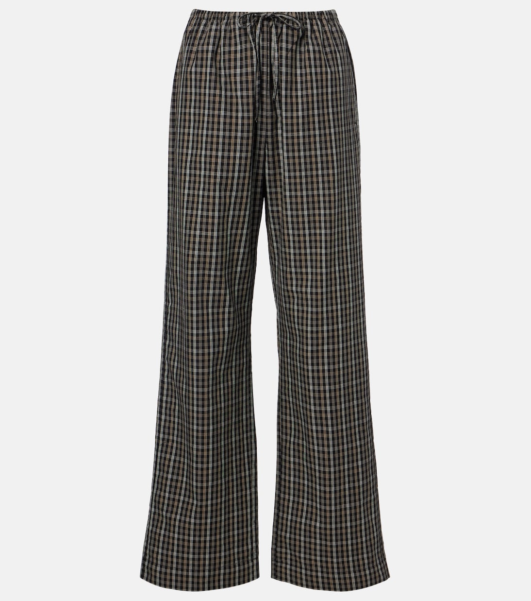 Róhe - Checked cotton wide-leg pants