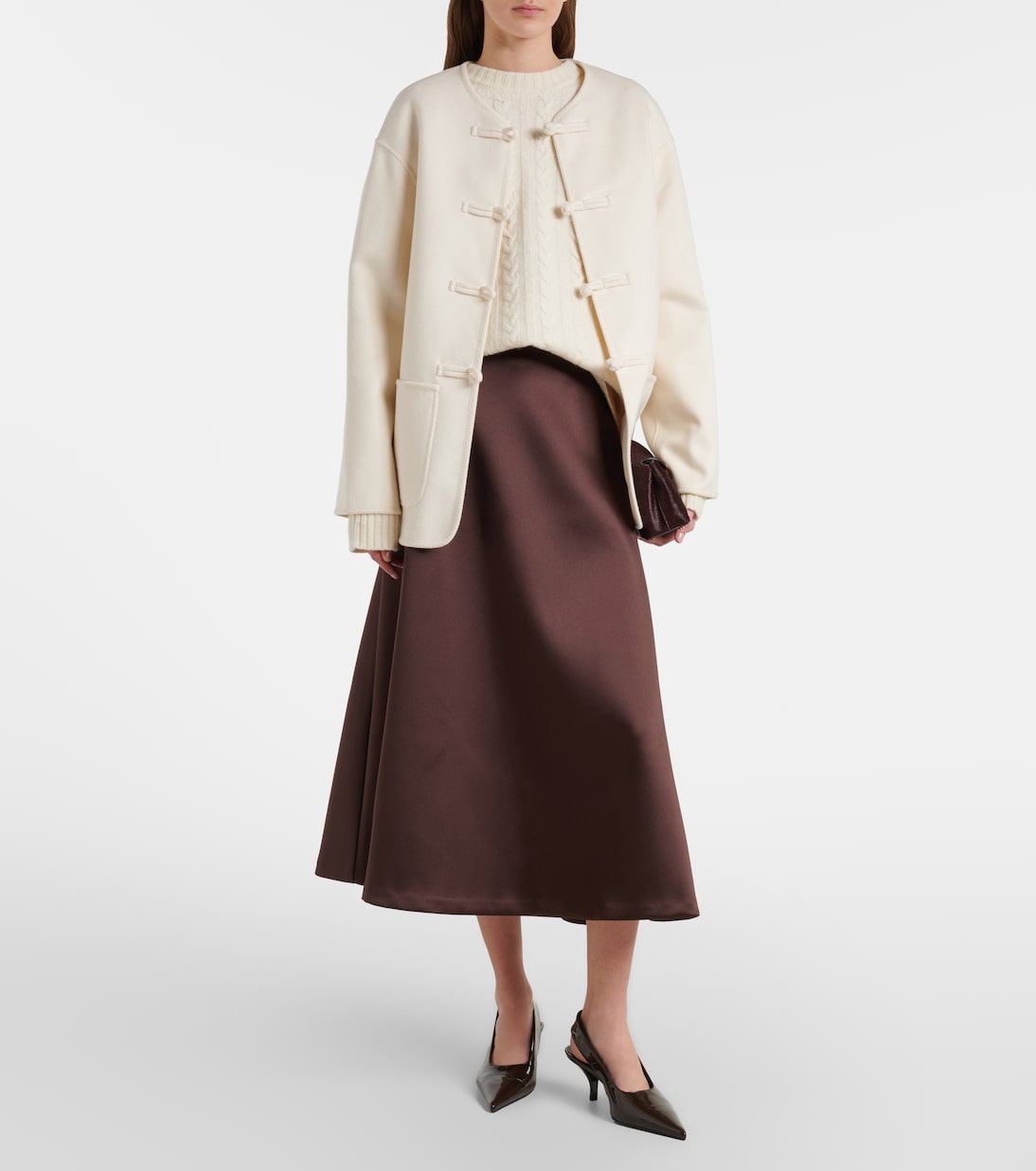 Róhe - Satin midi skirt