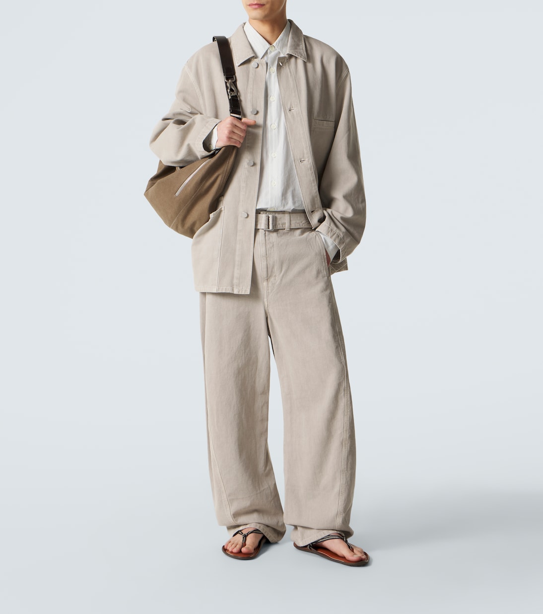 Lemaire - Twisted belted cotton twill pants