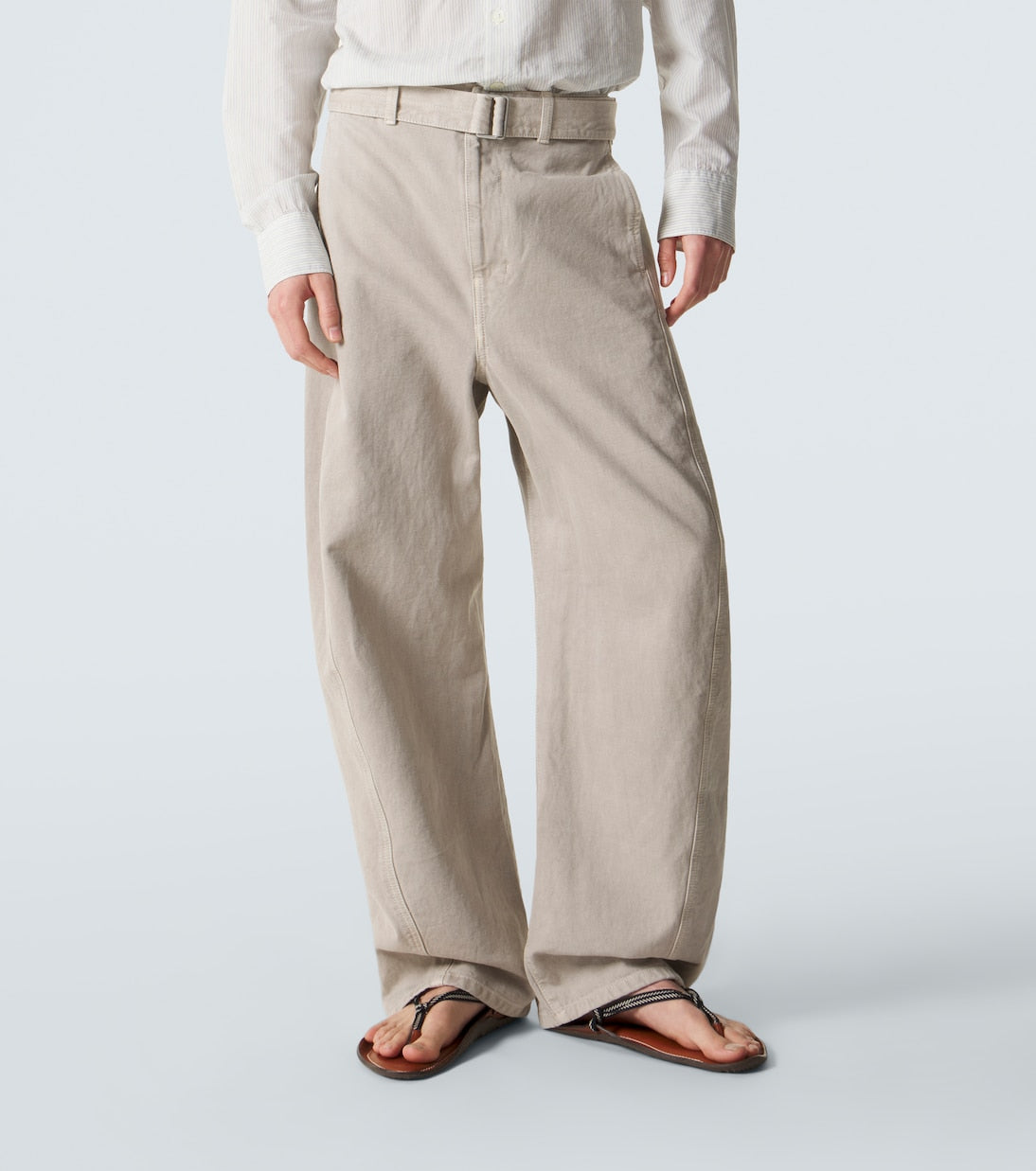 Lemaire - Twisted belted cotton twill pants