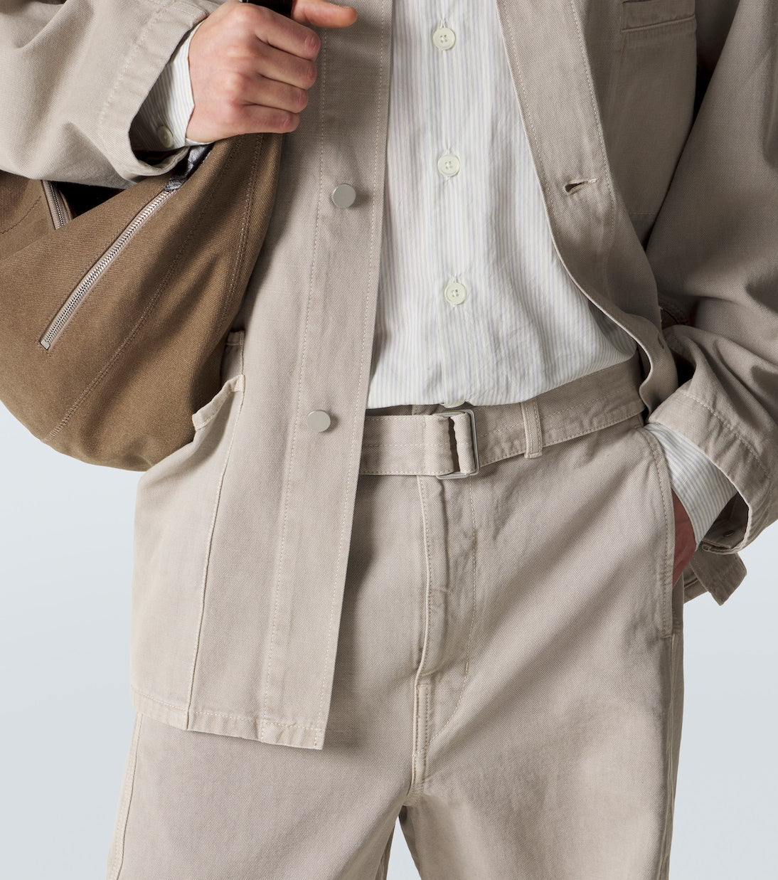 Lemaire - Twisted belted cotton twill pants