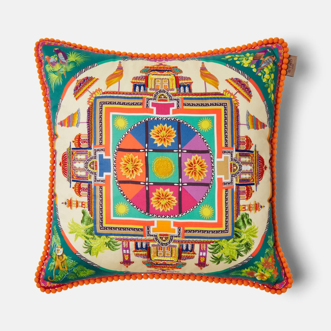 Etro - Shanti embroidered printed cotton cushion