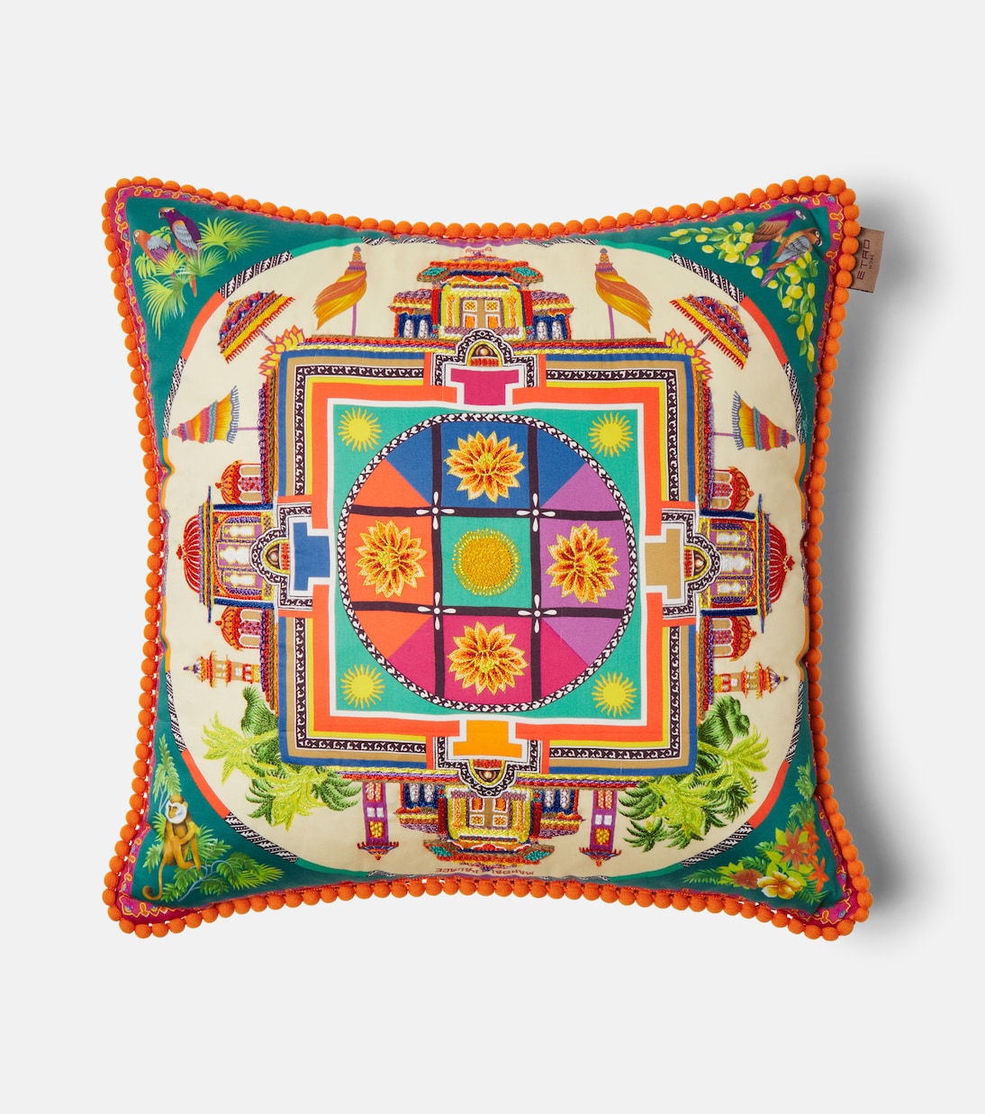 Etro - Shanti embroidered printed cotton cushion