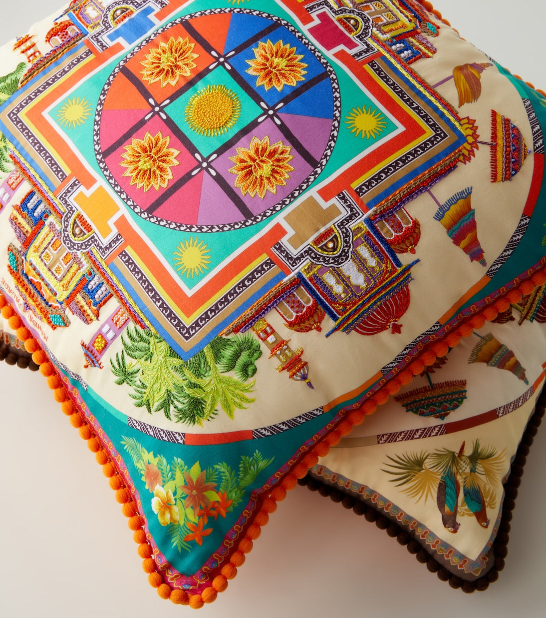 Etro - Shanti embroidered printed cotton cushion
